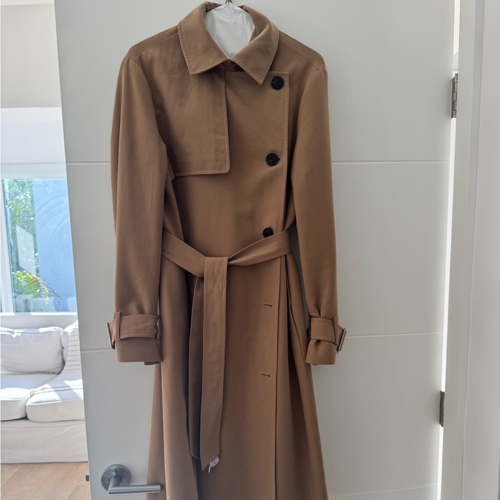 All Saints Myla Long Tan Trench Coat - Picture 5 of 8